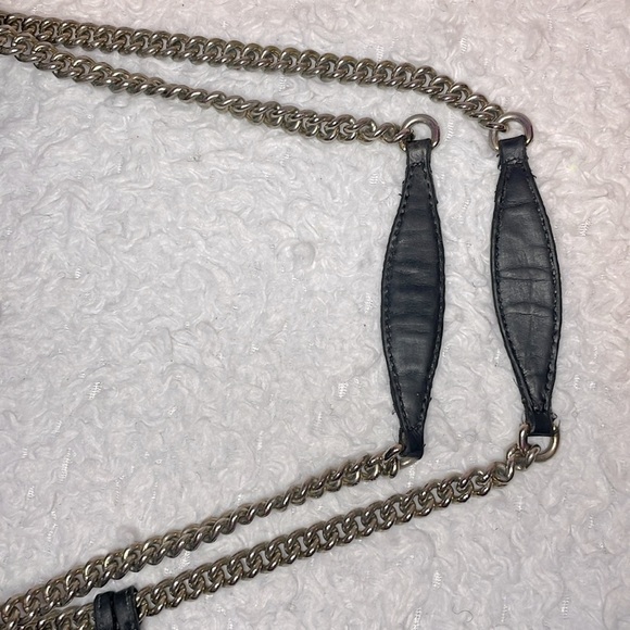 Gucci Interlocking G Soho Chain Large Shoulder Bag Purse Black Rare all Leather - Picture 6 of 17